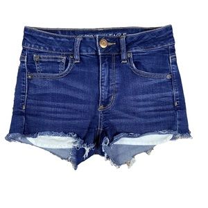 American Eagle Hi Rise Shortie cutoff Shorts superstretch